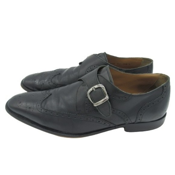 Florsheim Mens Size 10.5 D Sabato 12127 Black Leather Wingtip Monk Strap Shoes - Picture 1 of 12